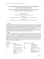 Proceedings VCM 2012 02 Ứng dụng thuật toán giảm bậc mô hình cho bài toán điều khiển  cân bằng robot di động hai bánh Appying order reduction model algorithm for balancing control  problems of twowheeled mobile robot