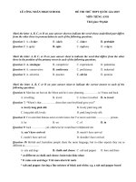 Đề thi thử THPT Quốc gia 2015 môn Tiếng Anh trường THPT Lê Công Nhân, Cà Mau