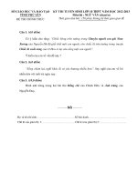 Đề thi tuyển sinh lớp 10 THPT Chuyên Lương Văn Chánh 2012-2013 môn văn (chuyên)