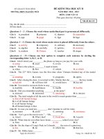 ĐỀ thi HKII tiếng Anh lớp 12 Thái Bình (2013)