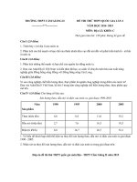 Đề thi thử Quốc gia lần 2 năm 2015 môn Địa lý trường THPT Cẩm Giàng 2, Hải Dương