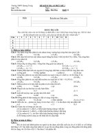 Đề kiểm tra 1 tiết hoá 11   THPT quang trung