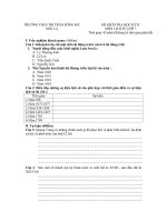 Đề kiểm tra học kì II lớp 7 môn Lịch sử - THCS Thị trấn Sông Mã, Sơn La