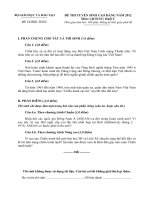 Đề thi cao đẳng môn Sử Kỳ thi cao đẳng năm 2012