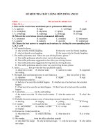 ĐỀ KIỂM TRA CHẤT LƯỢNG MÔN TIẾNG ANH 12,