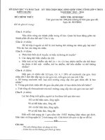 Tổng hợp đề thi HSG cấp tỉnh năm học 2013 - 2014 môn sinh