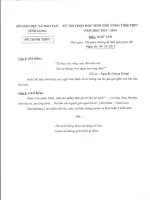 Đề thi học sinh giỏi lớp 12 THPT tỉnh Vĩnh Long năm 2013 - 2014 các môn xã hội
