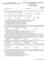 Đề thi thử Quốc gia môn Vật lý lần 2 năm 2015 trường THPT Chuyên Lương Văn Tụy, Ninh Bình_Mã đề 134