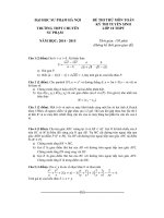 Đề thi thử vào lớp 10 năm 2014 trường THPT chuyên Sư Phạm, Hà Nội môn toán chung