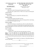 Đề thi học sinh giỏi lớp 12 THPT tỉnh Hải Dương năm 2013 - 2014 môn Địa lý