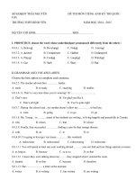 Đề thi thử THPT quốc gia môn Tiếng Anh 2015 số 5