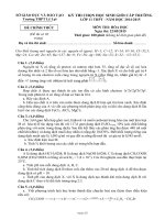 KỲ THI CHỌN HỌC SINH GIỎI CẤP TRƯỜNG môn hóa lớp 11