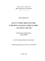 Quản lý hoạt động dạy học ở trường Cao đẳng nghề Cơ, Điện, Xây dựng Việt Xô