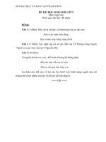 Đề thi học sinh giỏi lớp 9 THCS tỉnh Thanh Hóa năm học 2010 - 2011 môn Ngữ văn