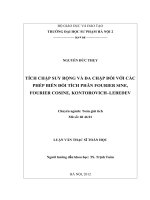 Tích chập suy rộng và đa chập đối với các phép biến đổi tích phân fourier sine, fourier cosine, kontorovich-Lebedev