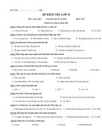 Đề kiểm tra 1 tiết công nghệ lớp 10