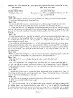 Đề thi học sinh giỏi lớp 12 THPT tỉnh Kiên Giang năm 2013 môn sinh