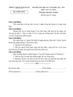 Đề thi học kỳ 1 lớp 8 huyện Bình Giang năm 2013 - 2014 _Vật lý