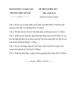 Đề thi lịch sử học kì 1 lớp 12 trường THPT mỹ lộc