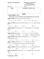 Đề kiểm tra môn toán lớp 9   trường THCS miền đồi (chương 2 đại số)