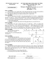 Đề thi học sinh giỏi lớp 9 THCS tỉnh Hải Dương năm 2012-2013 môn Vật lý