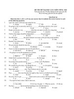 ĐỀ THI THỬ ĐẠI HỌC LẦN 4 MÔN TIẾNG ANH