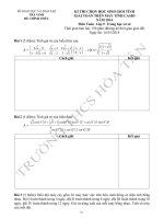 Đề thi chọn học sinh giỏi giải toán trên máy tính Casio lớp 9 tỉnh Trà Vinh năm 2014