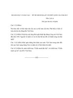 Đề thi minh họa và đáp án kỳ thi THPT quốc gia môn Lịch Sử 2015