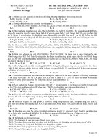 Đề thi thử THPT Quốc gia môn Hóa học lần 3 năm 2015 trường THPT Yên Định 2, Thanh Hóa