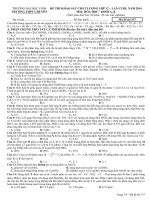 Đề thi thử đại học lần 4 năm 2014 môn Hóa trường THPT Chuyên ĐH Vinh, Nghệ An mã đề 357