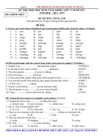 Đề luyện thi hoc sinh giỏi môn Tiếng Anh lớp 7 số 16