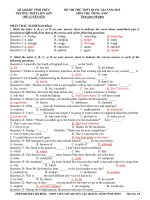 Đề thi thử THPT quốc gia môn Tiếng Anh số 32