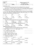 Kiểm tra 1 tiết lần 2 HKI tiếng Anh lớp 11