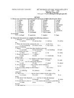 Đề thi học sinh giỏi Tiếng Anh lớp 8 số 35