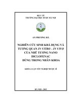 Nghiên cứu sinh khả dụng và tương quan in vitro   in vivo của nhũ tương nano diclofenac dùng trong nhãn khoa