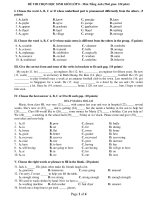 Đề thi học sinh giỏi Tiếng Anh lớp 8 số 10