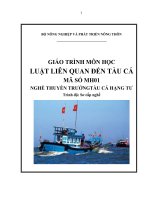 Giáo trình môn học Luật liên quan đến tàu cá - MĐ01- Thuyền trưởng tàu cá hạng tư