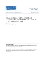 Luận Án TS y học: Developing a model of client satisfaction with a rehabilitation continuum of care