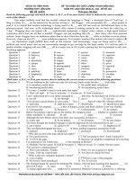 Đề khảo sát chất lượng môn Tiếng Anh lớp 12 ôn thi đại học số 122