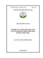 Nghiên cứu bào chế viên nén acyclovir kết dính niêm mạc đường tiêu hóa