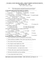 Đề luyện thi học sinh giỏi Tiếng Anh lớp 8 số 78