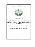Phân tích hoạt động sử dụng thuốc tại viện y học hàng không năm 2013