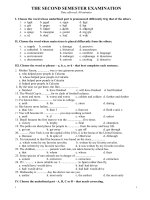 THE SECOND SEMESTER EXAMINATION