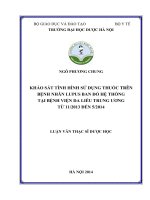 Khảo sát tình hình sử dụng thuốc trên bệnh nhân lupus ban đỏ hệ thống tại bệnh viện da liễu trung ương từ năm tháng 11 năm 2013 đến tháng 5 năm 2014