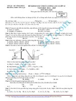 Đề thi thử THPT Quốc Gia môn Hóa-Trường THPT Yên Lạc, mã đề 485