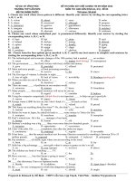 Đề khảo sát chất lượng môn Tiếng Anh ôn thi đại học số 3