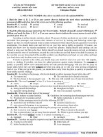 Đề thi thử THPT quốc gia môn Tiếng Anh số 18