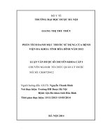 Phân tích danh mục thuốc sử dụng của bệnh viện đa khoa tỉnh hòa bình năm 2012