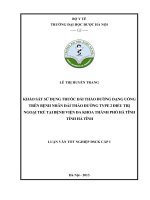 Khảo sát sử dụng thuốc đái tháo đường dạng uống trên bệnh nhân đái tháo đường type 2 điều trị ngoại trú tại bệnh viện đa khoa thành phố hà tĩnh, tỉnh hà tĩnh