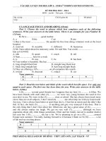 Đề luyện thi hoc sinh giỏi môn Tiếng Anh lớp 6 số 45